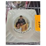 Ceramic Ashtray Featuring John and Jacqueline Kenn