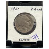 1921 Buffalo Nickel in Very Good Condition