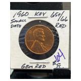 1960 Lincoln Cent Small Date Gem Red