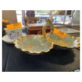 Stangl Gold Leaf Double Dish