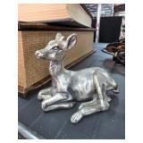 Peltro Pewter Reclining Deer Sculpture