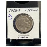 1928-S Buffalo Nickel in Fine to Very Fine Conditi