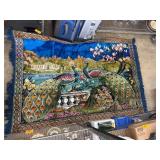 Colorful Tapestry Depicting Peacocks