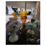 Three Decorative Oil Lamps