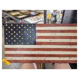 Rustic Wooden American Flag Wall Art