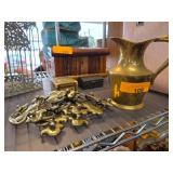 Brass Pitcher and Decorative Hardware Lot