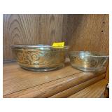 Two Gold-Decorated Glass Bowls