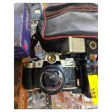 Golden 35mm Film Camera With Accessories