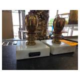 Brass and Marble Candle Holders