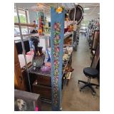 Blue Floral Needlepoint Wall Hanging With Brass Ac