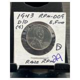 1943 Lincoln Wheat Cent RPM-009 DDO