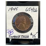 1945 Lincoln Wheat Cent, Superb Color