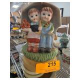 Hand-Painted Music Box Figurine of Young Couple