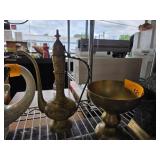Decorative Brass Ewer and Chalice Set