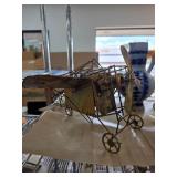 Metal Wire and Sheet Airplane Sculpture