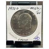 1972-D Eisenhower Dollar MS63+/64