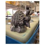 Pewter Armadillo Figurine With Engraved Base