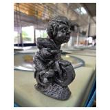 Pewter Figurine of Child With a Bicycle