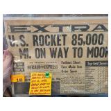 1958 Los Angeles Herald Express Space Headline