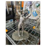 Pewter Peltro Sculpture of Tennis Player