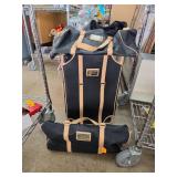 Two-Piece Black and Tan Luggage Set