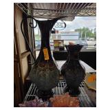 Glazed Ceramic Vases with Detailed Motifs