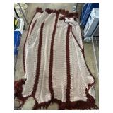 Crocheted Blanket With Fringe Trim