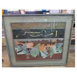 Framed Abstract Artwork in Neutral Tones