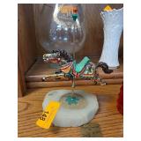 Ron Lee Carousel Horse Sculpture on Stone Base