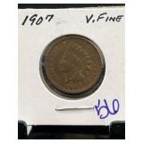 1907 Indian Head Cent in Very Fine Condition