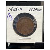 1925-D Lincoln Wheat Cent Graded VG/Fine