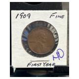 1909 Lincoln Wheat Cent in Fine Condition