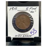 1919 Lincoln Wheat Cent in Holder
