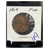 1913 Lincoln Wheat Cent in Fine Condition