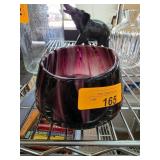 Purple and Black Swirled Glass Bowl