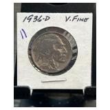 1936-D Buffalo Nickel in Very Fine Condition