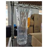 Clear Cut Glass Vase with Faceted Design