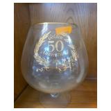 Gold-Accented 50th Anniversary Glass Goblet