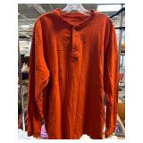 Puritan Long-Sleeve Orange Henley Shirt