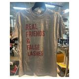 Gray Gildan T-Shirt with Pink Text Print