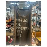 Gray Tank Top with Humorous Waffle Print
