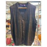 Alan Flusser Brown Cotton Sweater Vest