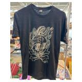 Black T-Shirt with Skull Graphic Design