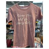 Pink Short-Sleeve Shirt with Printed Text