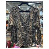 Animal Print Long Sleeve Blouse