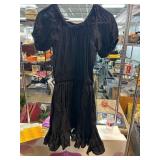 Brigitte Bardot Black Puff Sleeve Dress