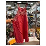 Loveriche Red Sleeveless Embroidered Dress