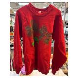 Red Sweatshirt with Green Clover Design