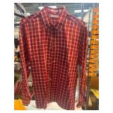Red Silk Poplin Plaid Shirt by Blueprint
