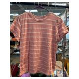 Time and Tru Pink Striped T-Shirt, Size Medium